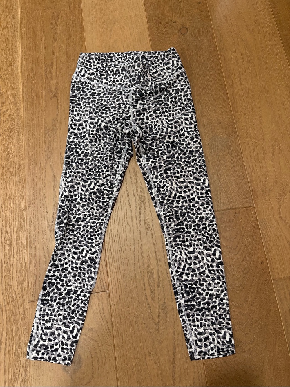Outdoor Voices Black and White Leopard-Print Leggings